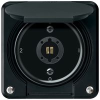 Interruttore a chiave robusto commutatore 16A 250V 86×86mm nero