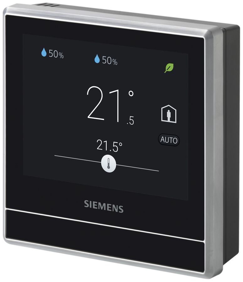 Thermostat d'ambiance RF AP Siemens RDS110.R SMART, écran tactile, noir/argent