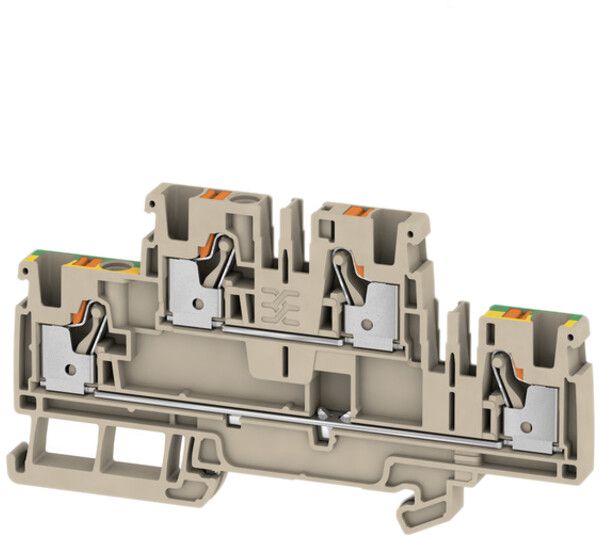 Mehrstock-Reihenklemme Weidmüller A2T PUSH IN 4mm² 2 Etagen beige