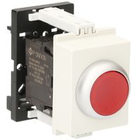 REG-Leuchttaster K&N, 24VAC/DC, 1S/1Ö 6A, 2TE, Kalotte rot