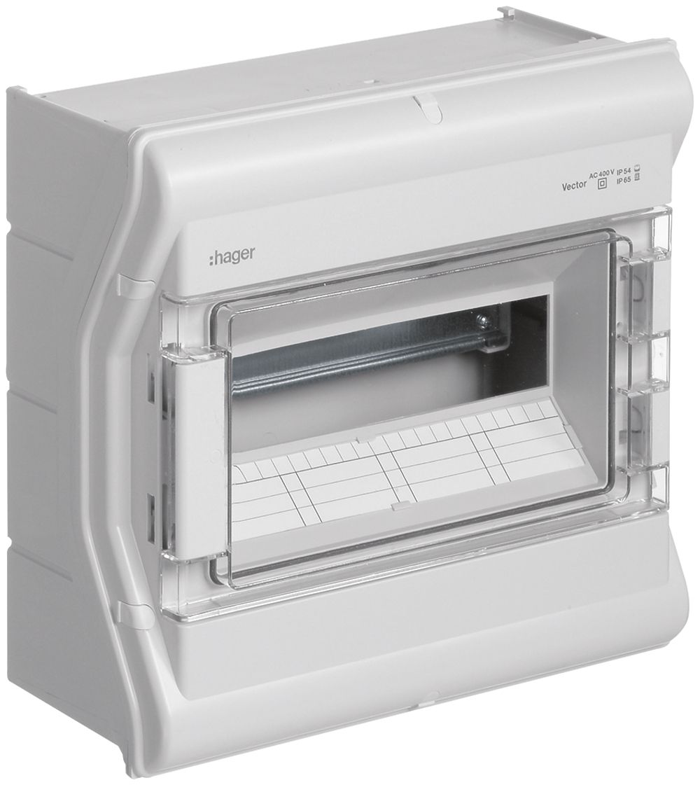 AP-Kleinverteiler Hager vector 1-reihig 12TE IP65 310×302×151mm