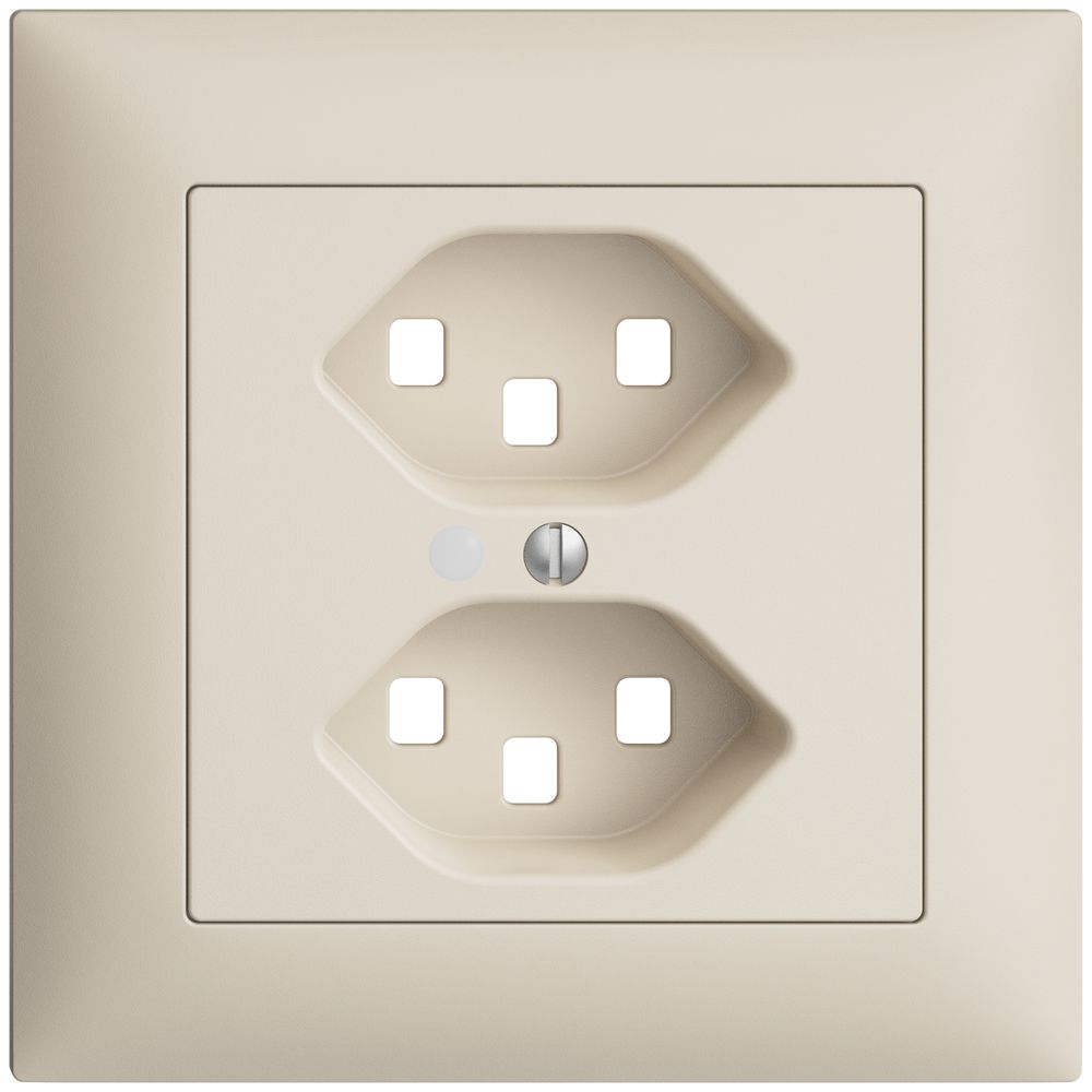 UP-Frontset EDIZIOdue crema 88×88mm 2×T23 mit Linse