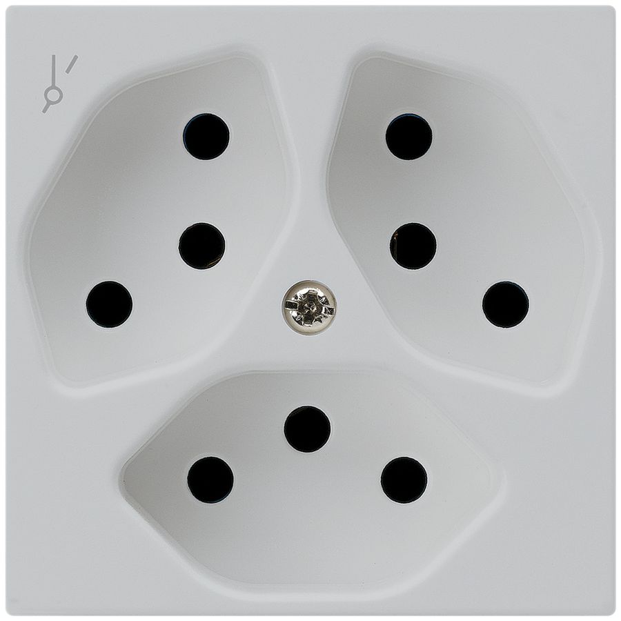 UP-Steckdose kallysto 3×T13/1 hellgrau mit Kinderschutz