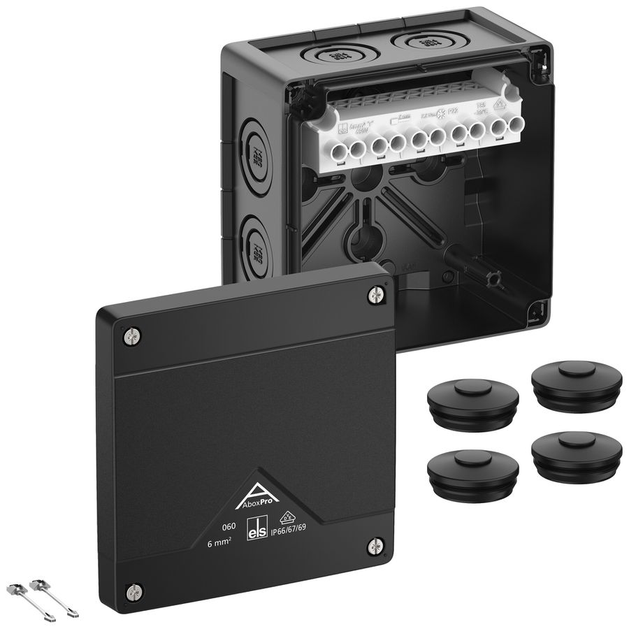 Scatola di derivazione AP Spelsberg Abox Pro 060-6²/sw 127×127×75mm IP69 ne