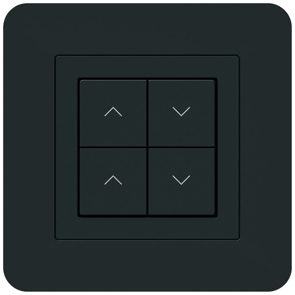 UP-KNX-Storentaster Hager BA kallysto.trend C 4-fach 94×94mm schwarz