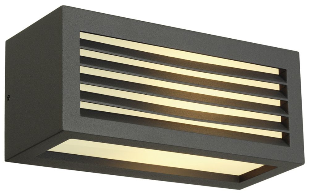 Wandleuchte SLV BOX-L, E27 18W IP44 anthrazit
