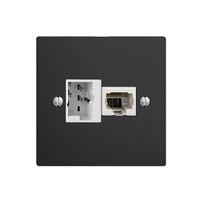 UP-Anschlussdose 1×TT,1×RJ45/u 4P EDIZIOdue schwarz ITplus ITM