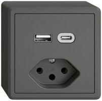 AP-USB-Ladesteckdose EDIZIO.liv SNAPFIX® USB A+C/T13 3A 230VAC dgu
