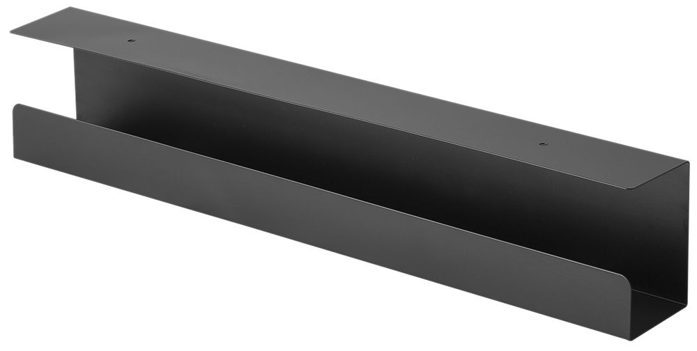 Canal-guide de câble sous-table VALUE 600×114×76mm, tôle d'acier noir