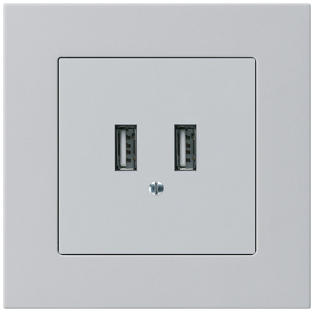 Presa di carica USB INC Hager kallysto.pro 240V 2400mA grigio chiaro