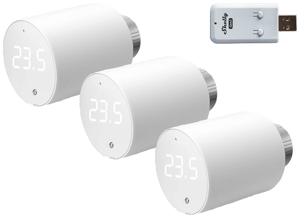 RF-Stellantrieb-Set Shelly BLU TRV SET 3 BLE M30×1.5 1×Adapter