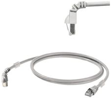 Patchkabel Weidmüller CabinetLine Kat.6A LSZH RJ45 gewinkelt 270°/RJ45 0.5m grau