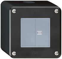 AP-Druckschalter robusto IP55 Schema 3+3 1×beleuchtet schwarz