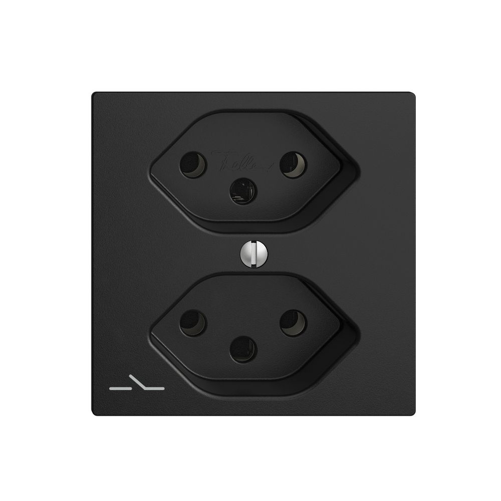 Prise ENC EDIZIOdue 2×T13 noir 1×S, avec shutter