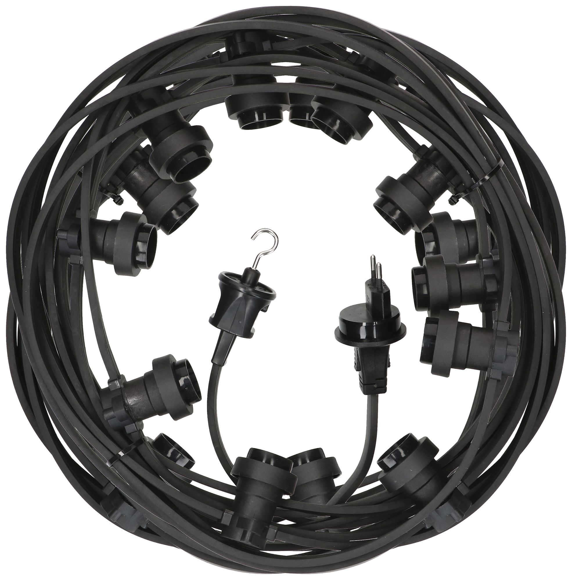 Guirlande d'illumination MH 16.5m avec 15 douilles E27 IP55 noir