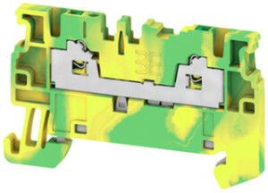 Borne de terre joignable WM S2C 1.5mm² ressort 2×1 DIN35 vert-jaune