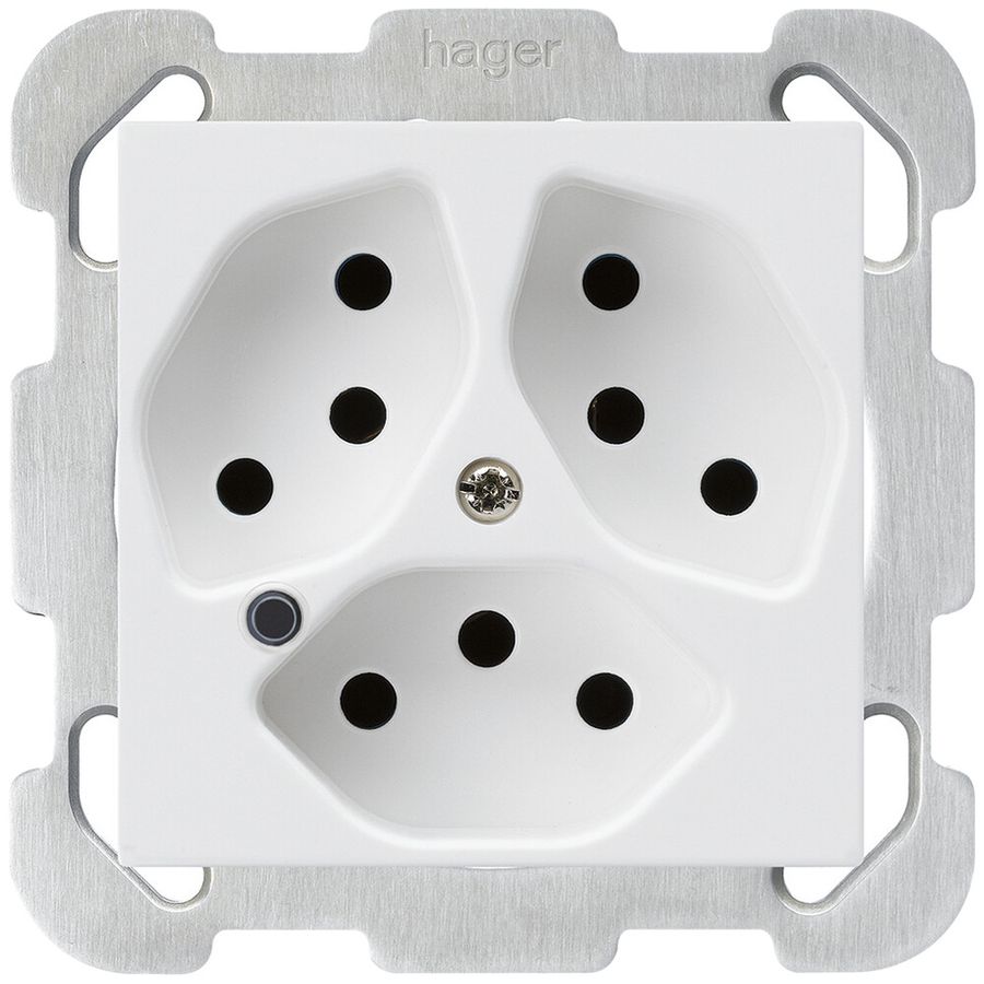 Presa INC Hager kallysto 3×T13 illuminato B bianco ultra