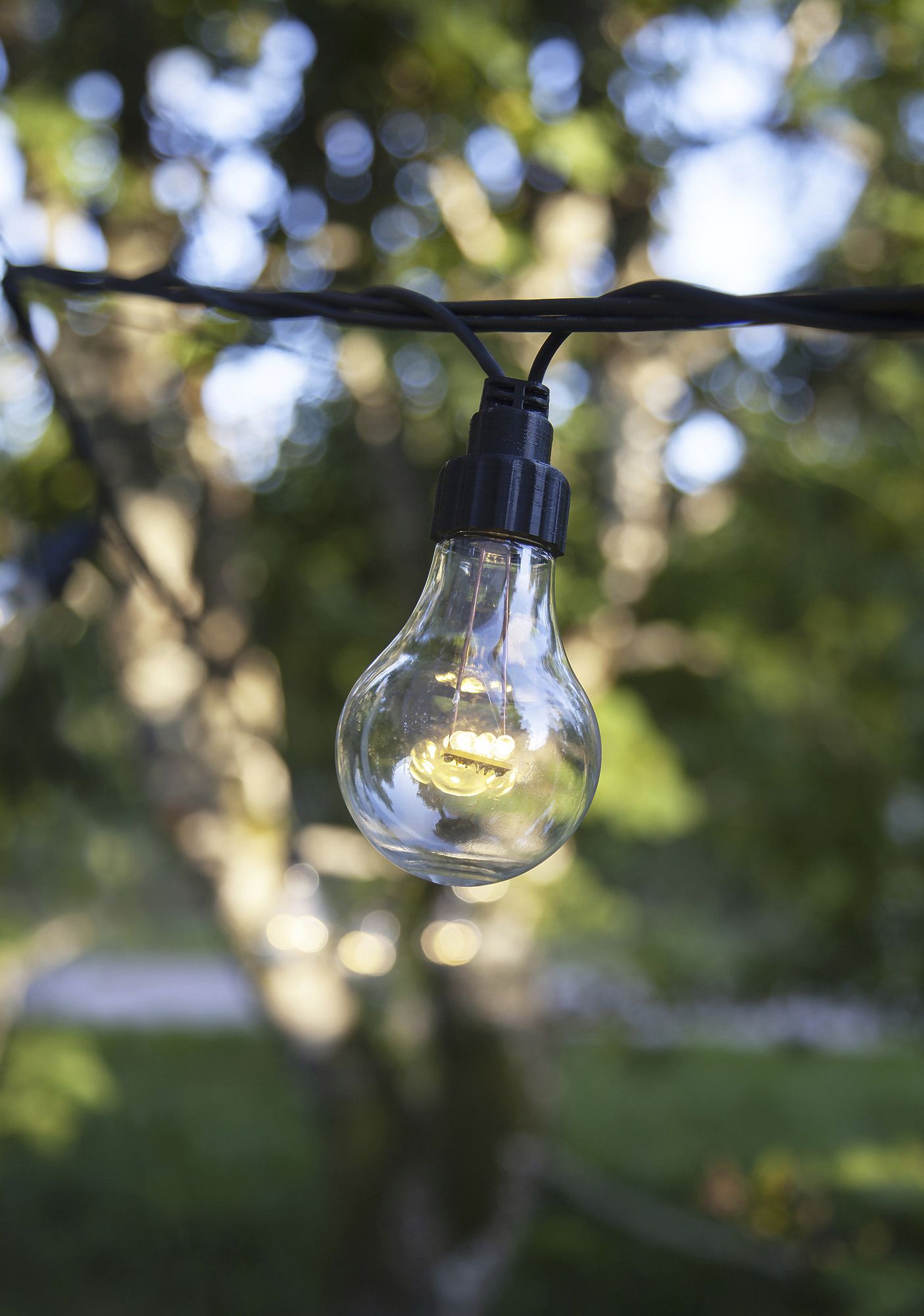 Guirlande Party System LED Extra, 5m×110mm, noir, 4W 10×6LED, blanc chaud