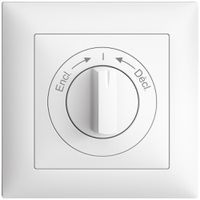 Frontset EDIZIOdue Encl.->I<-Décl. weiss 88×88mm für Schwenktaster