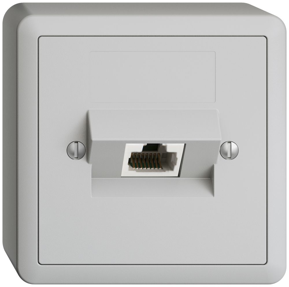 Prise AP 1×RJ45/u 8P ITplus EDIZIOdue gris clair