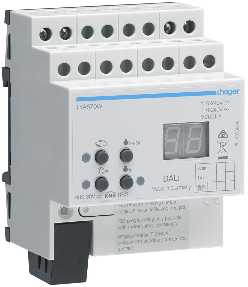 Gateway AMD Hager TYA670W KNX/DALI RGBTW