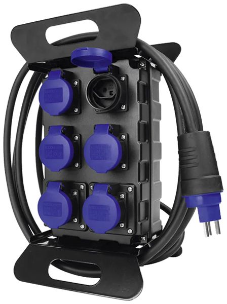 Stromverteiler A. Steffen mit ständer 6×T23 3p IP55 8m schwarz