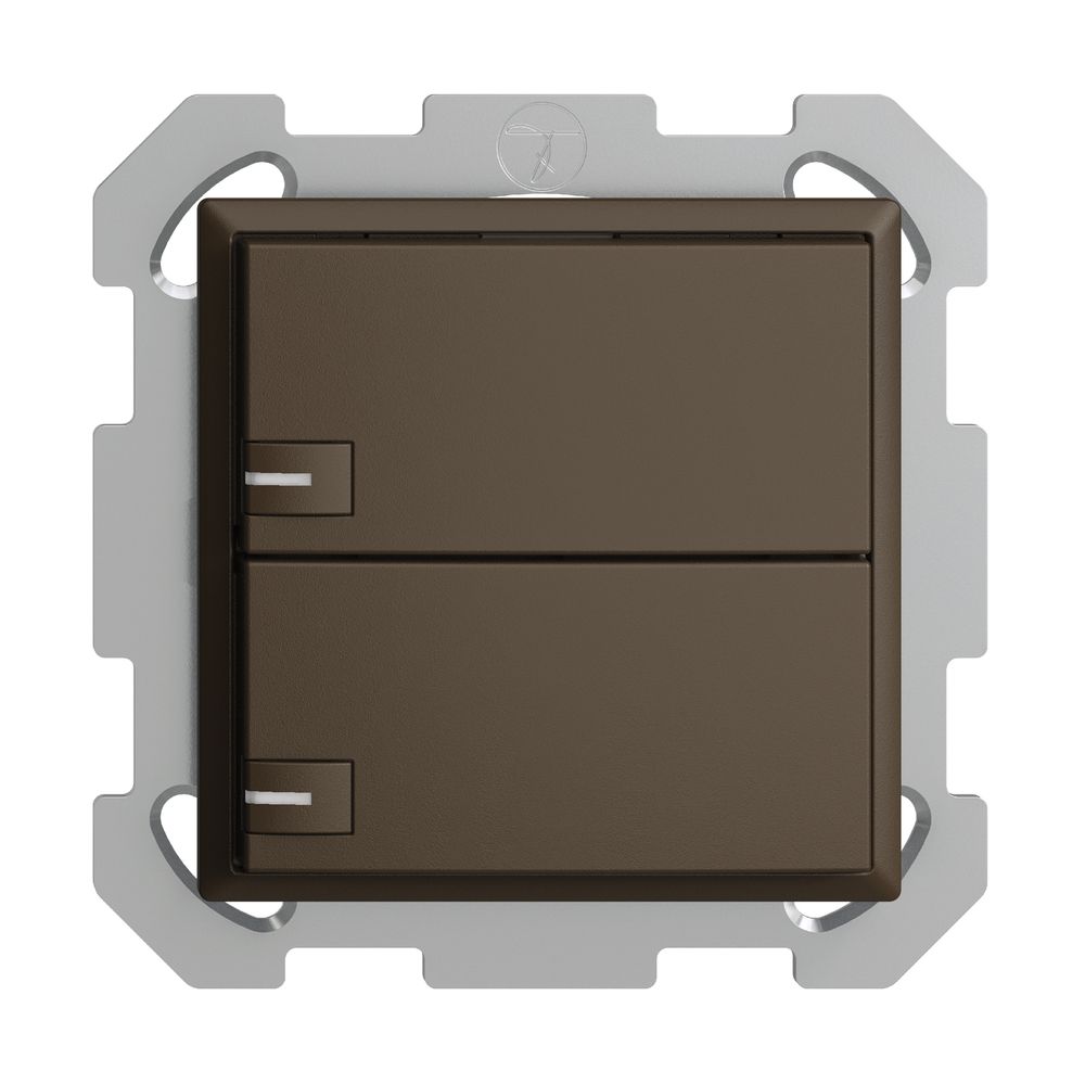 UP-KNX-Taster RGB EDUE, 250mW, m.RGB-LED, 2×Taste, 1×Tastenb., cof