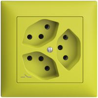UP-Steckdose EDIZIOdue 3×T13 1×S lemon