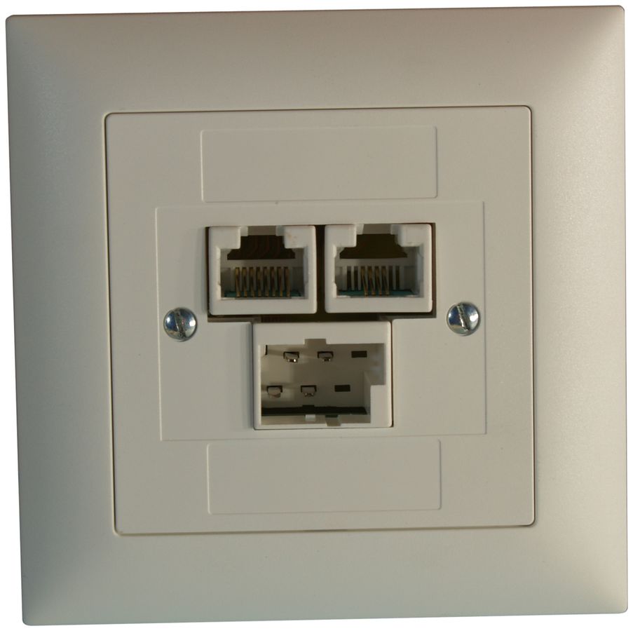 UP-Anschlussdose SOHO T+T/2×RJ45/u weiss ITplus EDIZIOdue