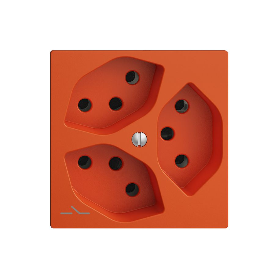 UP-Steckdose EDIZIOdue 3×T13 1×S orange