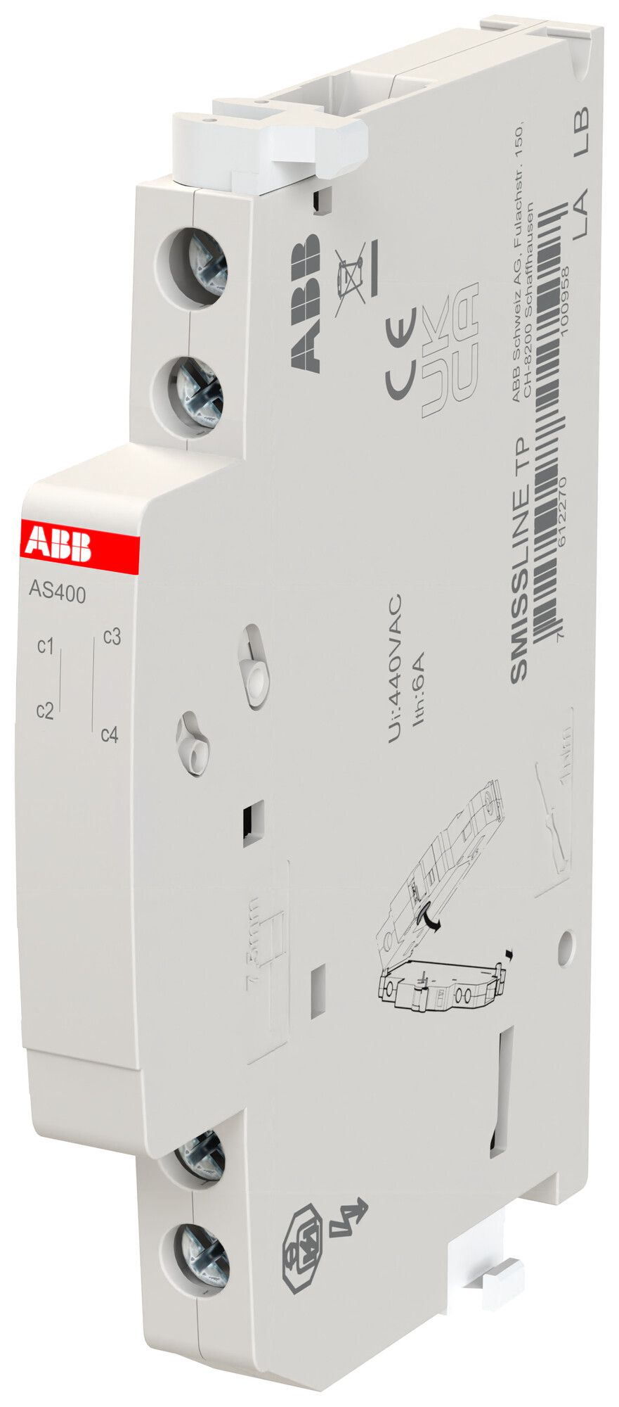 Hilfsschalter ABB SMISSLINE CLASSIC HK45002-R, 2Ö, 6A/230V, rechts