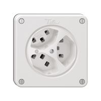 Steckdose NEVO, 3×T23, m.LED, weiss