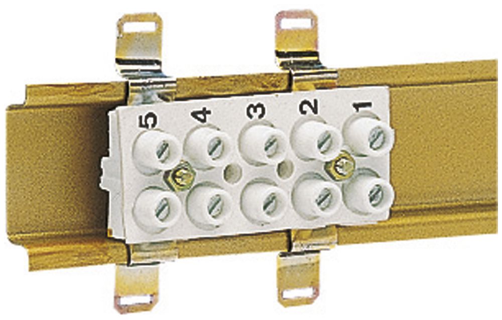 Borne de liaison Hager 2×5×4mm² numéroté 1…5