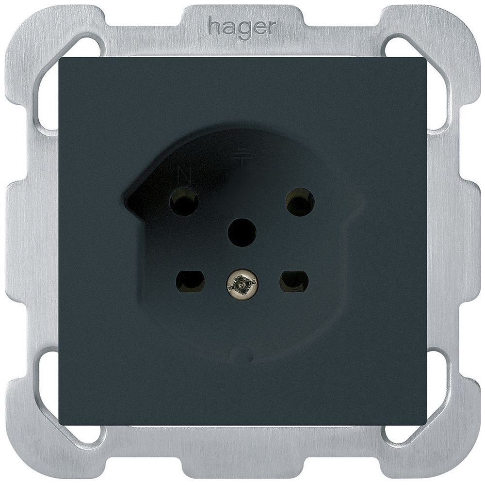 Prise ENC kallysto T15 noir bornes à vis avec plaque de fixation