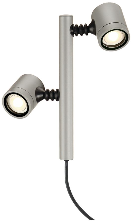 Spiessleuchte SLV NEW MYRA, 2×GU10 4.5W IP44 silbergrau