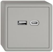 Prise de charge USB AP EDIZIO.liv SNAPFIX® 230VAC 18W 1×USB A 1×USB C grc