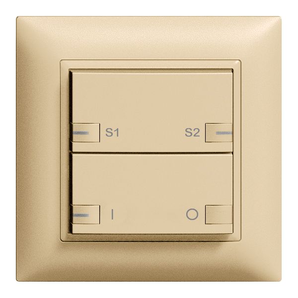 Poussoir ENC ZEP ON-OFF scène 1c/2t avec LED EDIZIOdue sand