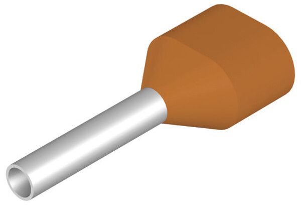 Capocorda doppio Weidmüller H isolato 2×0.5mm² 8mm arancione sciolto