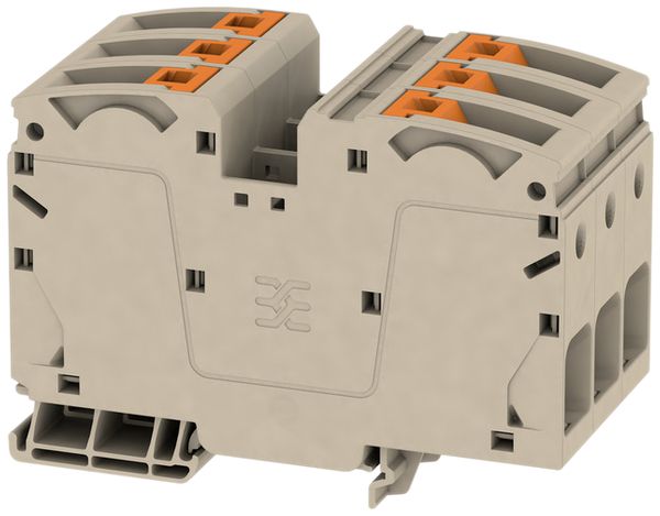 Borne de passage Weidmüller A2C PUSH IN 6×35mm² TS35 beige