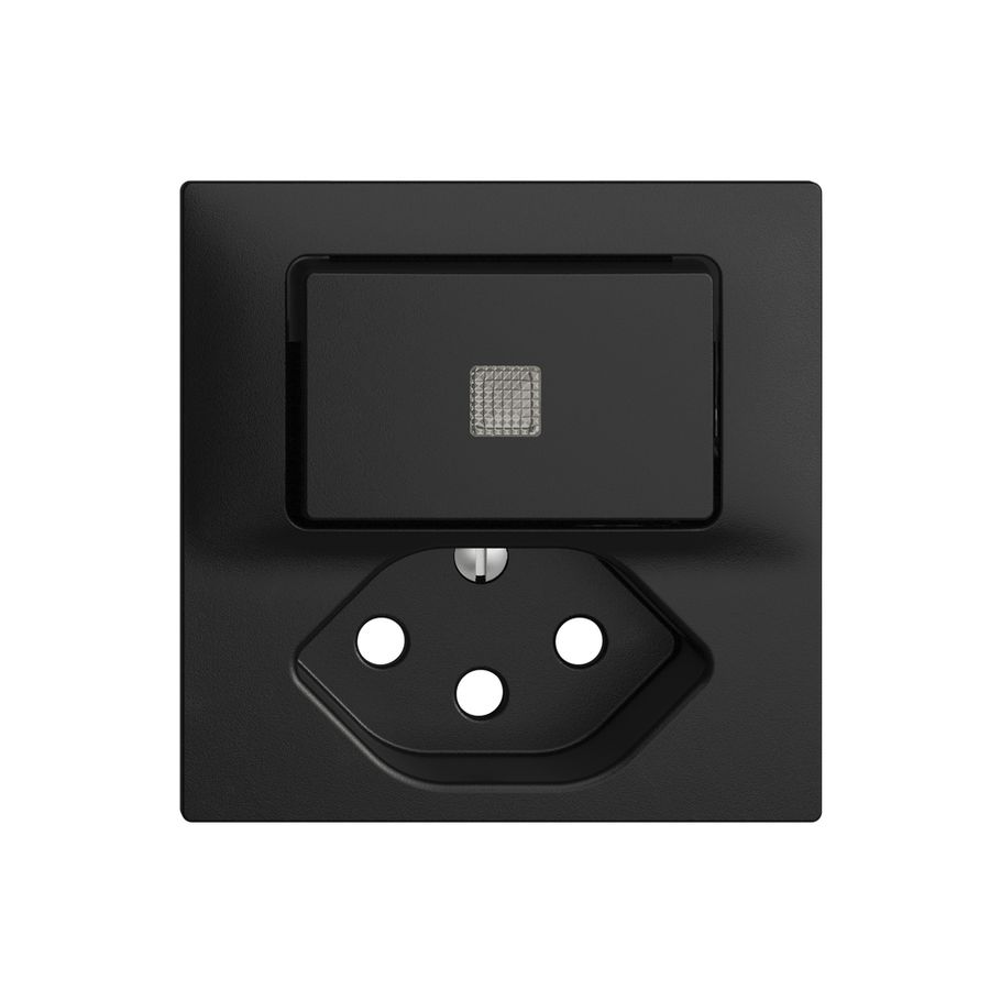 Kit frontal EDIZIOdue noir 60×60mm T13, lentille,