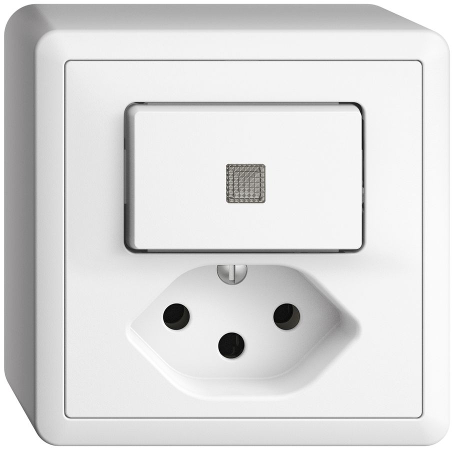 Comb. lum. AP 3/1L+T13 EDIZIOdue bianco, con lente, LED giallo