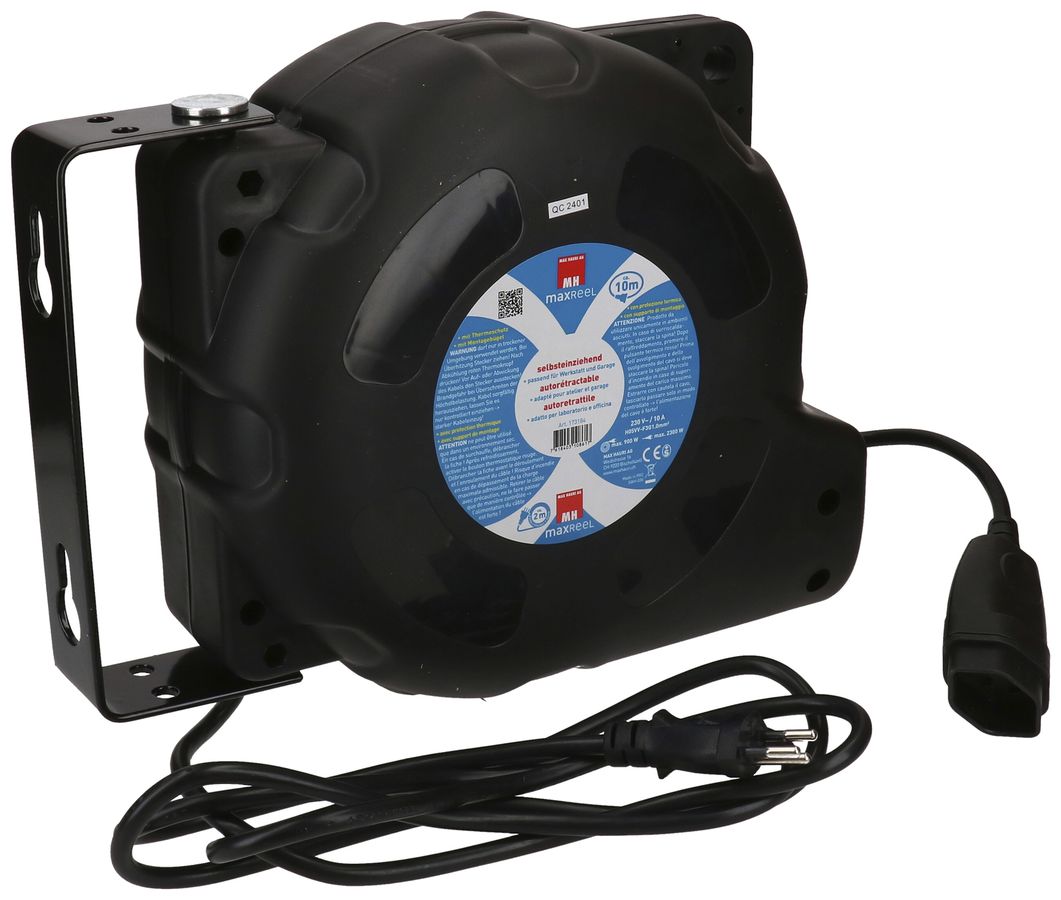Automatik-Kabelaufroller MH maxReeL 1×T12+T13 3×1mm² 10m schwarz
