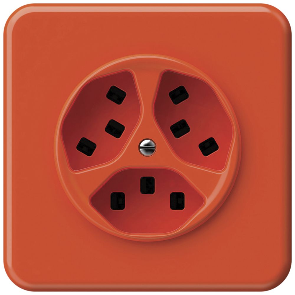UP-Steckdose origin 3×Typ 23 16A 230V 92×92mm orange