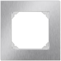 UP-Abdeckrahmen EDIZIO.liv prestige SNAPFIX® 1×1 94×94mm chromstahl geschliffen