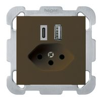 Presa di carica USB INC kallysto 18W PD 1×tipo A 1×tipo C T13 c.placca fiss. ma