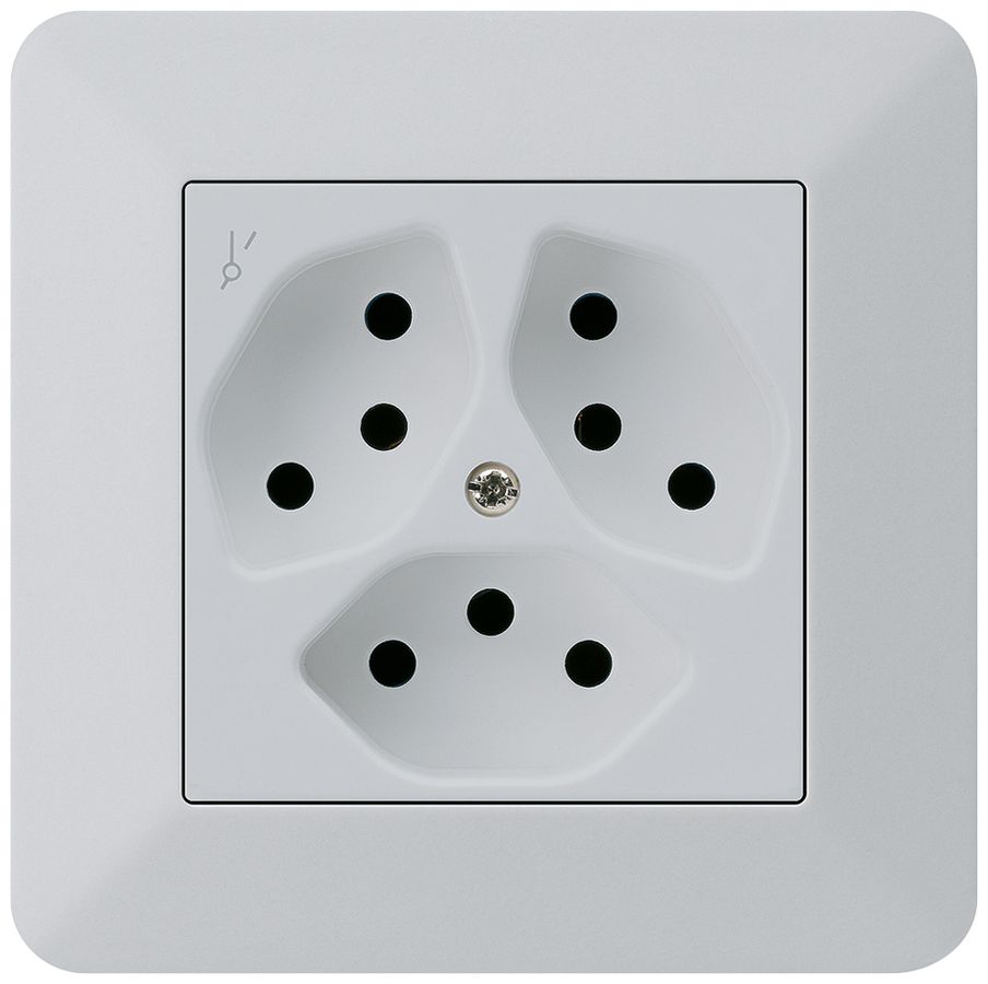 UP-Steckdose kallysto.trend 3×T13/1S hellgrau