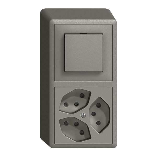 AP-Kombination EDIZIOdue 3/1P+3×T13 dunkelgrau