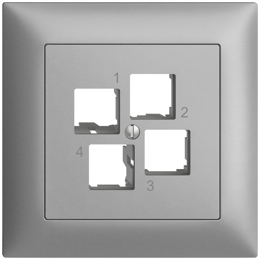 Kit de montage ENC Edue FMI EASYNET S-One, pour 4×RJ45, sortie droite, silver