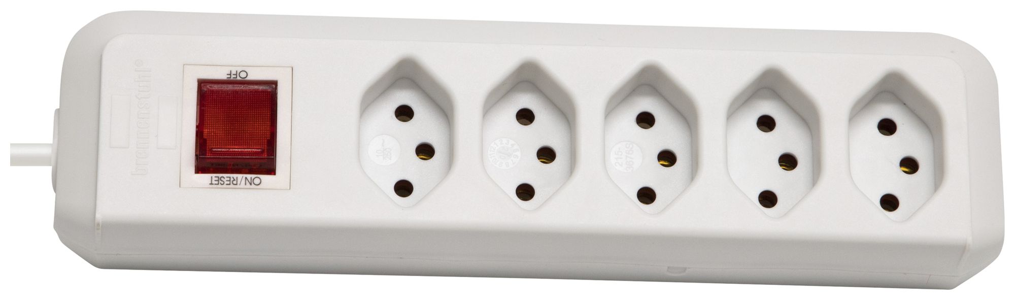 Prise multiple cleverLINE interrupteur 5×T13 5m H05VV-F 3×1mm² bc