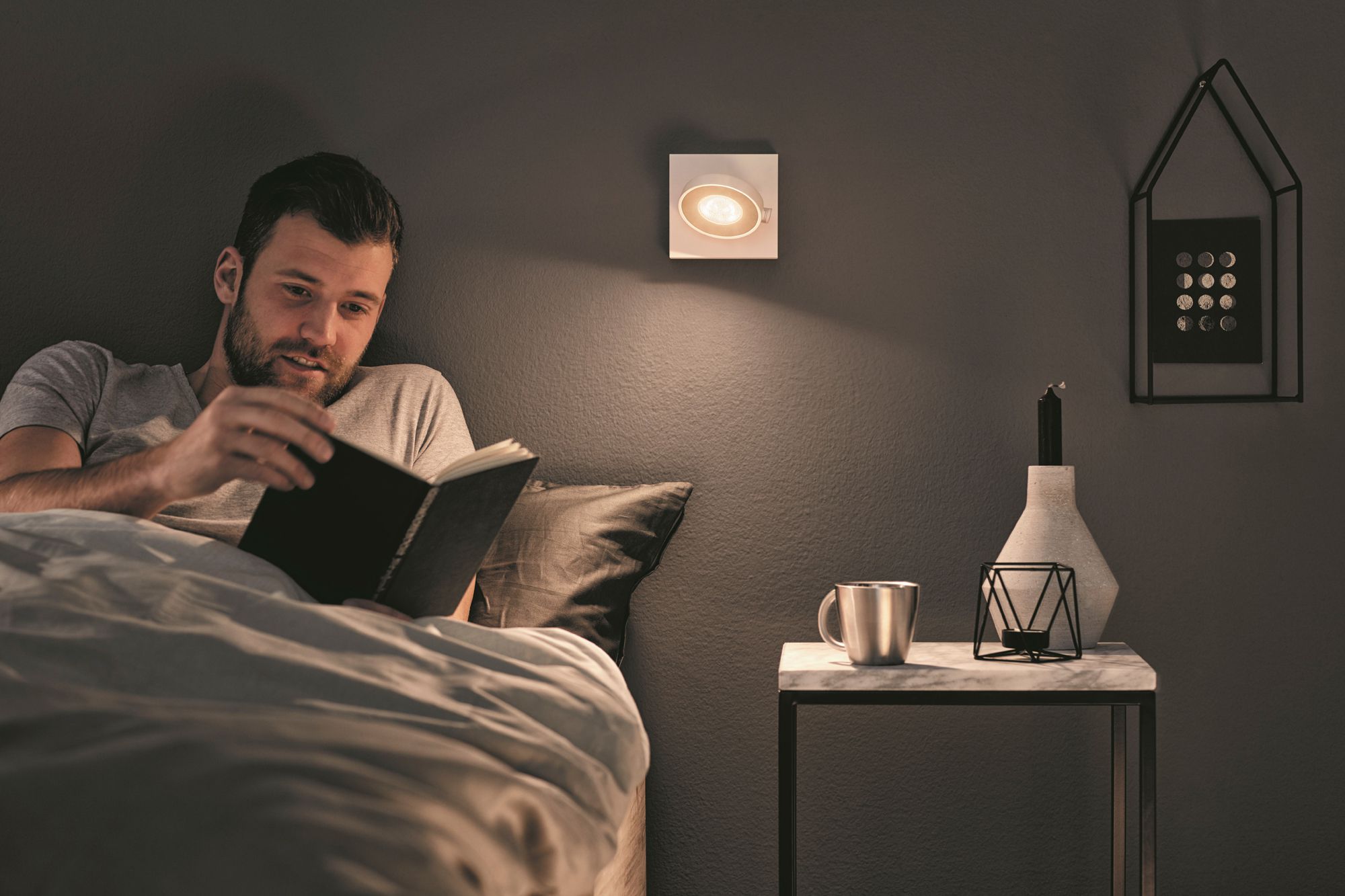 Plafonnier LED myLiving Clockwork, 4.5W 230V 2700K 110×90×110mm IP20 blanc